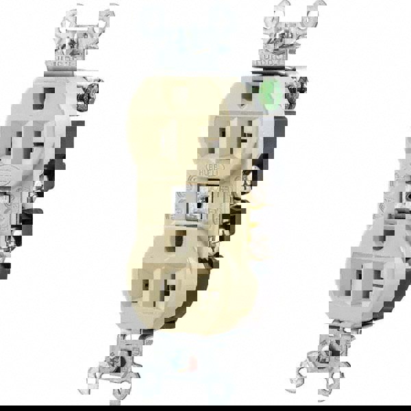 Straight Blade Duplex Receptacle: NEMA 5-20R, 20 Amps, Self-Grounding